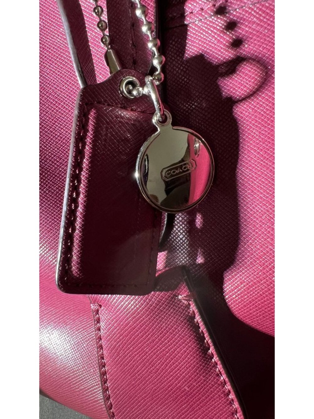 DAMAGED! Coach Peyton Leather Nancy Satchel Bag In Merlot E1492-F31403 - Picture 4 of 16